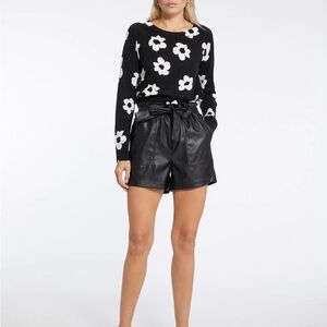 Sanctuary Black Faux Leather Shorts